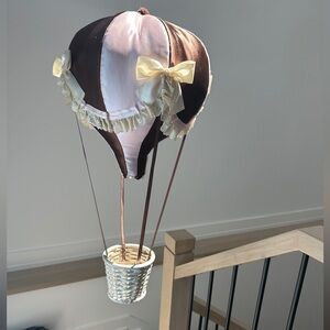 Hot Air Balloon Decor - Pink and Brown Satin
